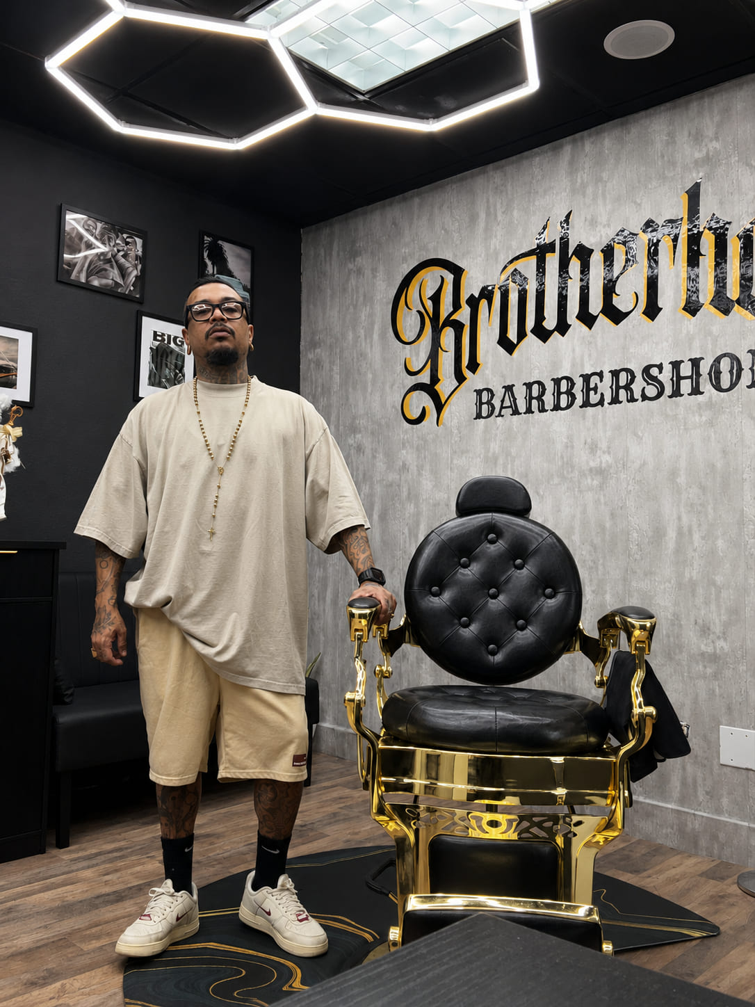 Precision fade haircut at Brotherhood Barbershop